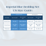 Size Guide for the Imperial Blue Bedding Set