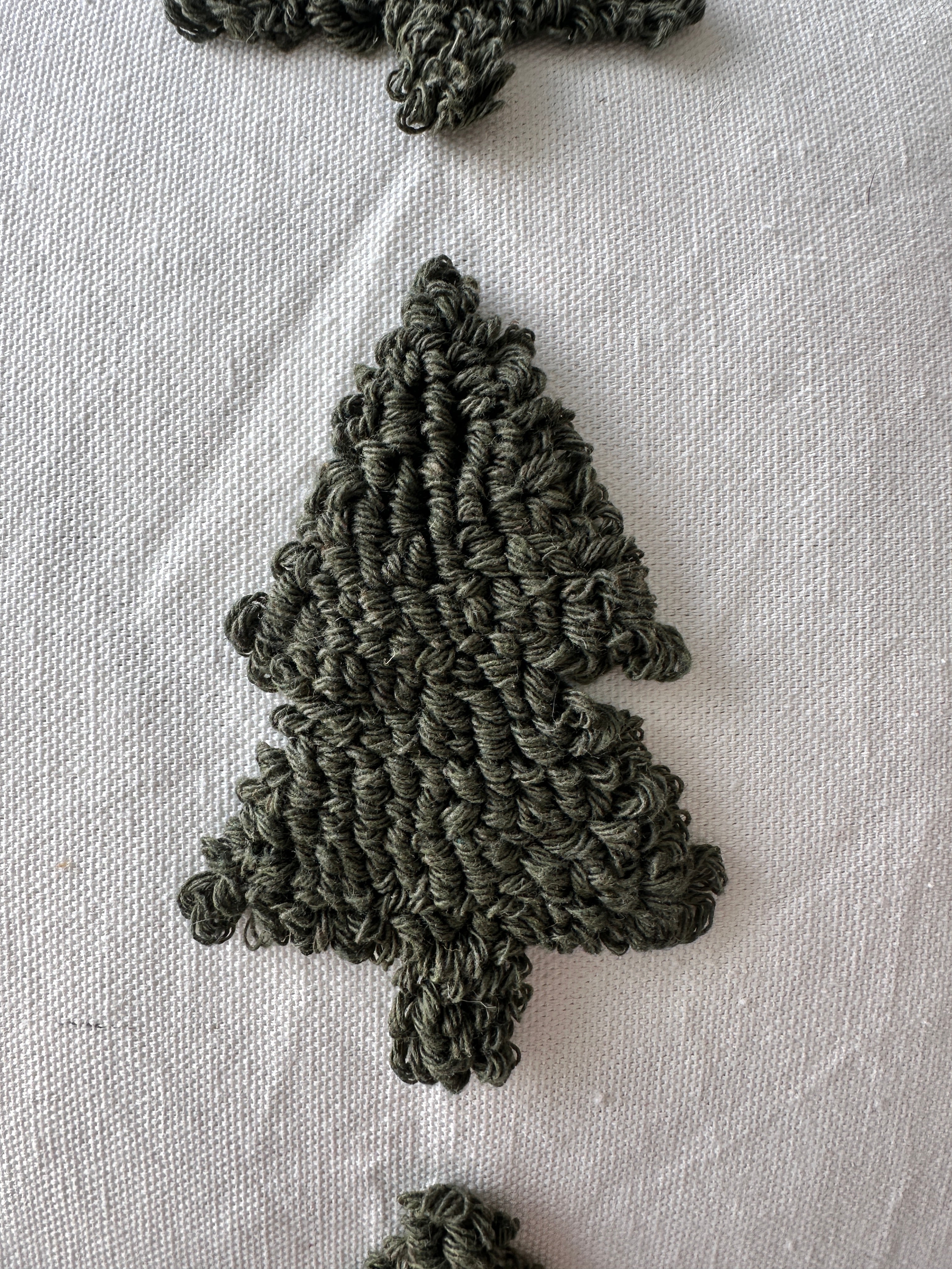 Tufted Christmas Tree Pillow Cover