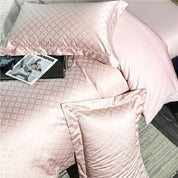 Luxe Blush Floret Satin Bedding Set - pillows