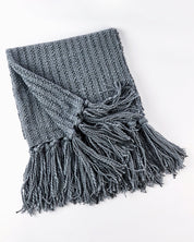 Mar Merino & Cotton Throw Blanket Folded