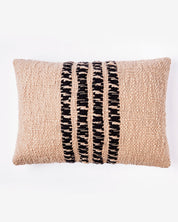 Miel Beige Cotton Throw Pillow