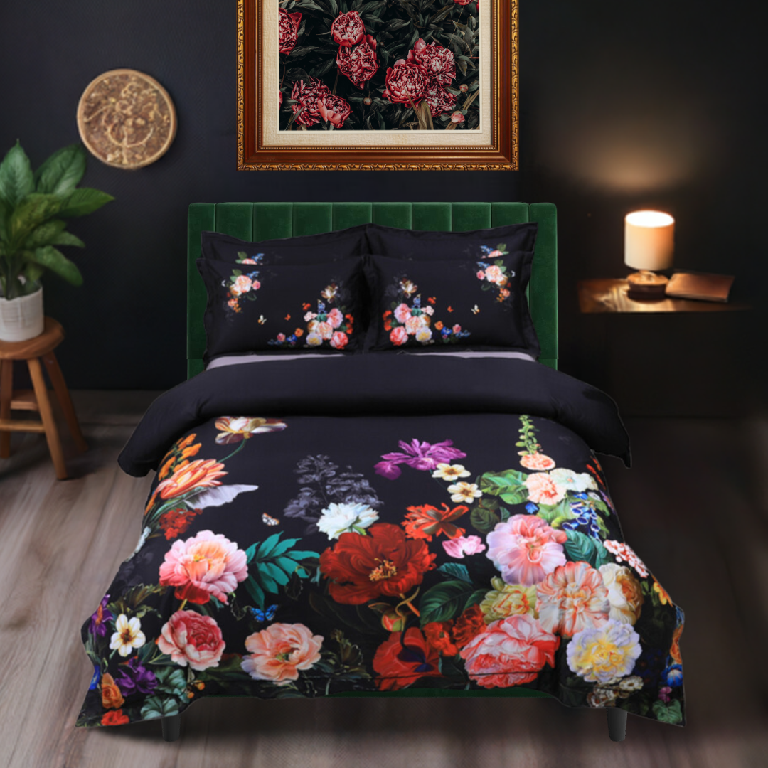 Midnight Garden Bedding in a Bedroom