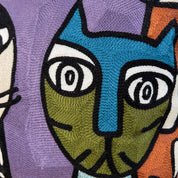 Moonlight Meetup | Embroidered Pillow Cover | Cat Lovers Collection