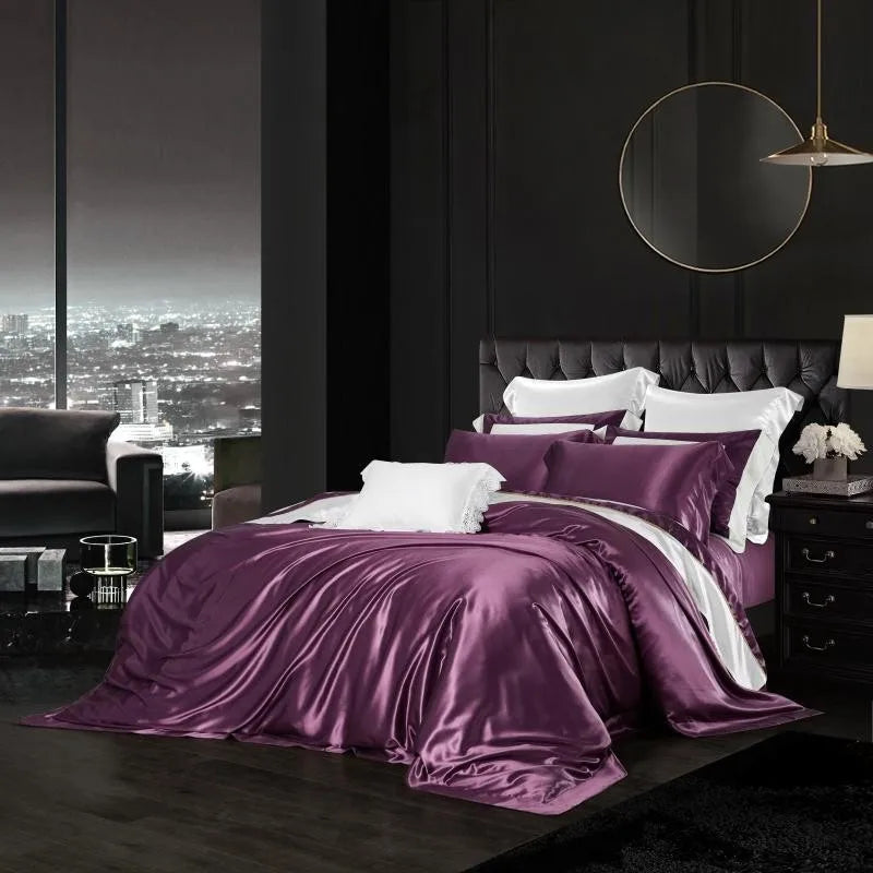 Orchid Blossom Mulberry Silk Duvet Set angle