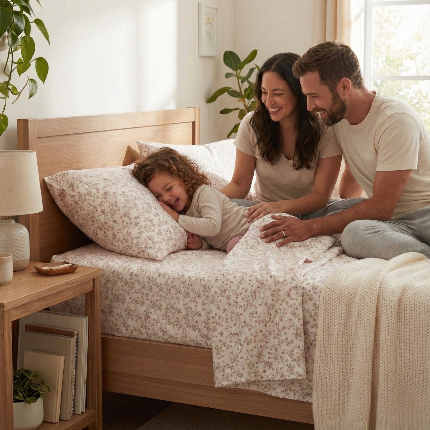 Delicate Rose Floral Cotton Sheet Set