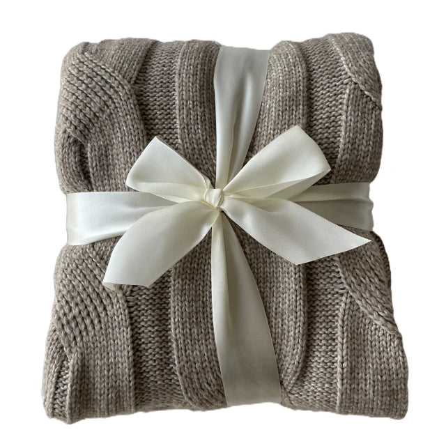 Faux Cashmere Blanket, Sand