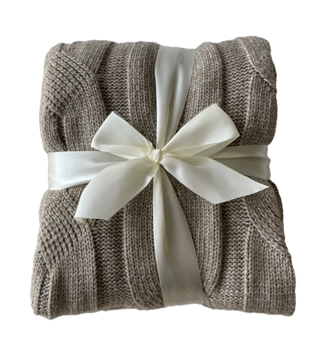 Faux Cashmere Blanket, Sand