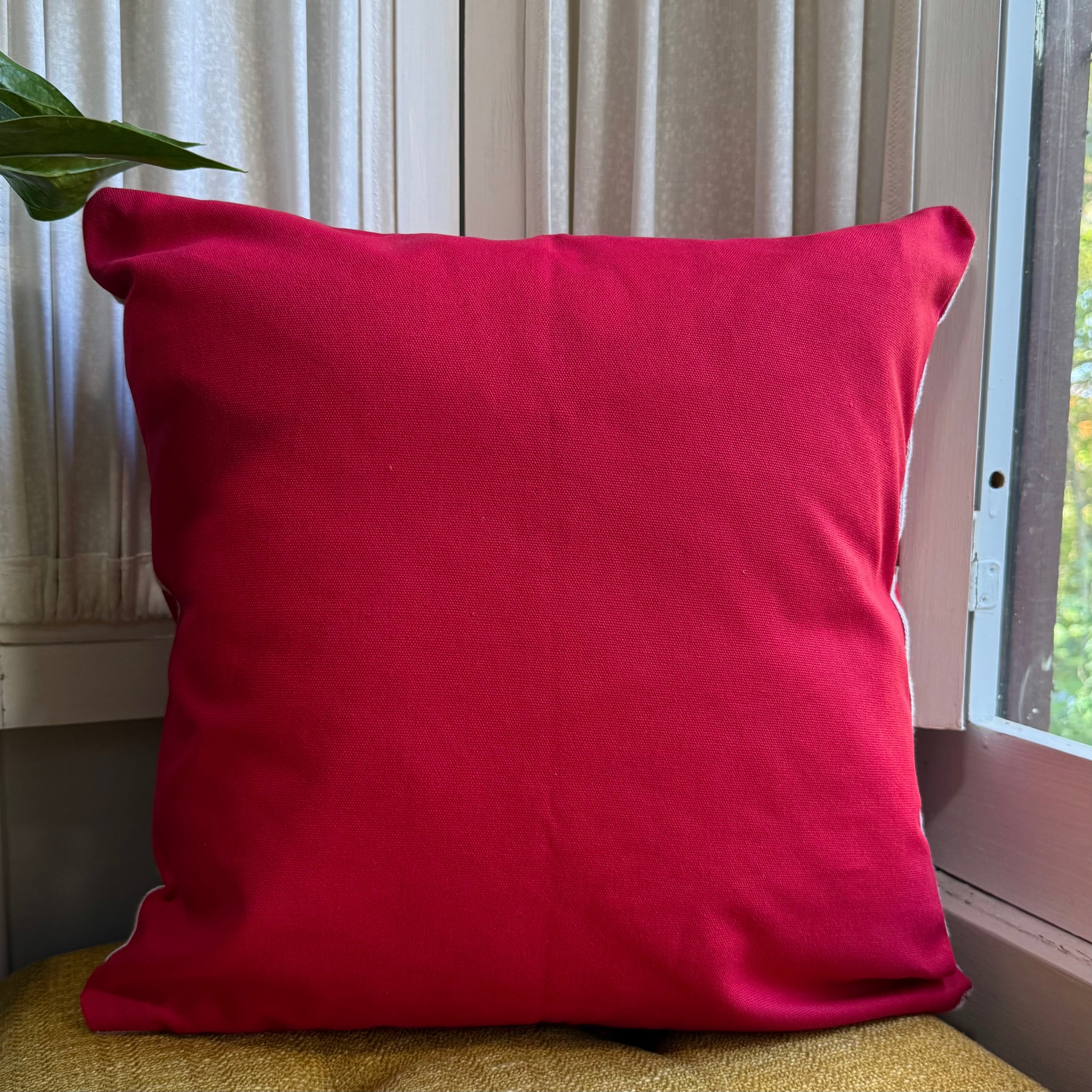 Santa and Reindeer Embroidered Pillow Cover