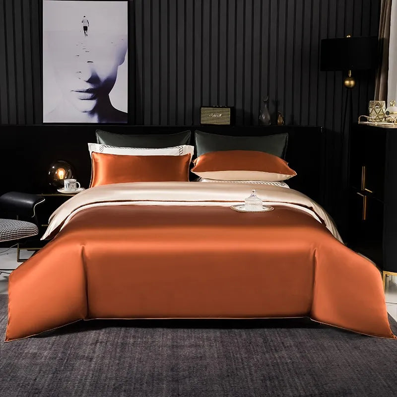 Sunset Glow Mulberry Silk Bedding Set - front