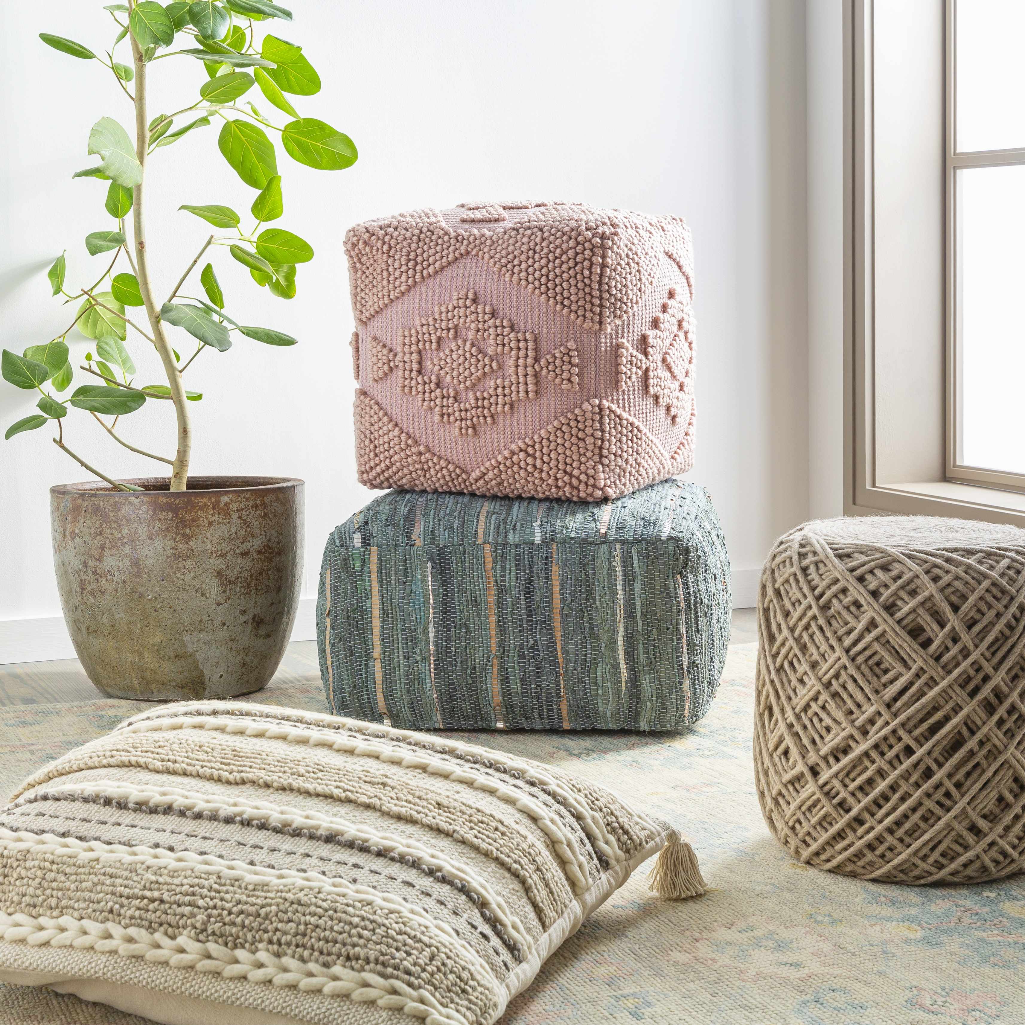 Bellingen Handwoven Textured Pouf
