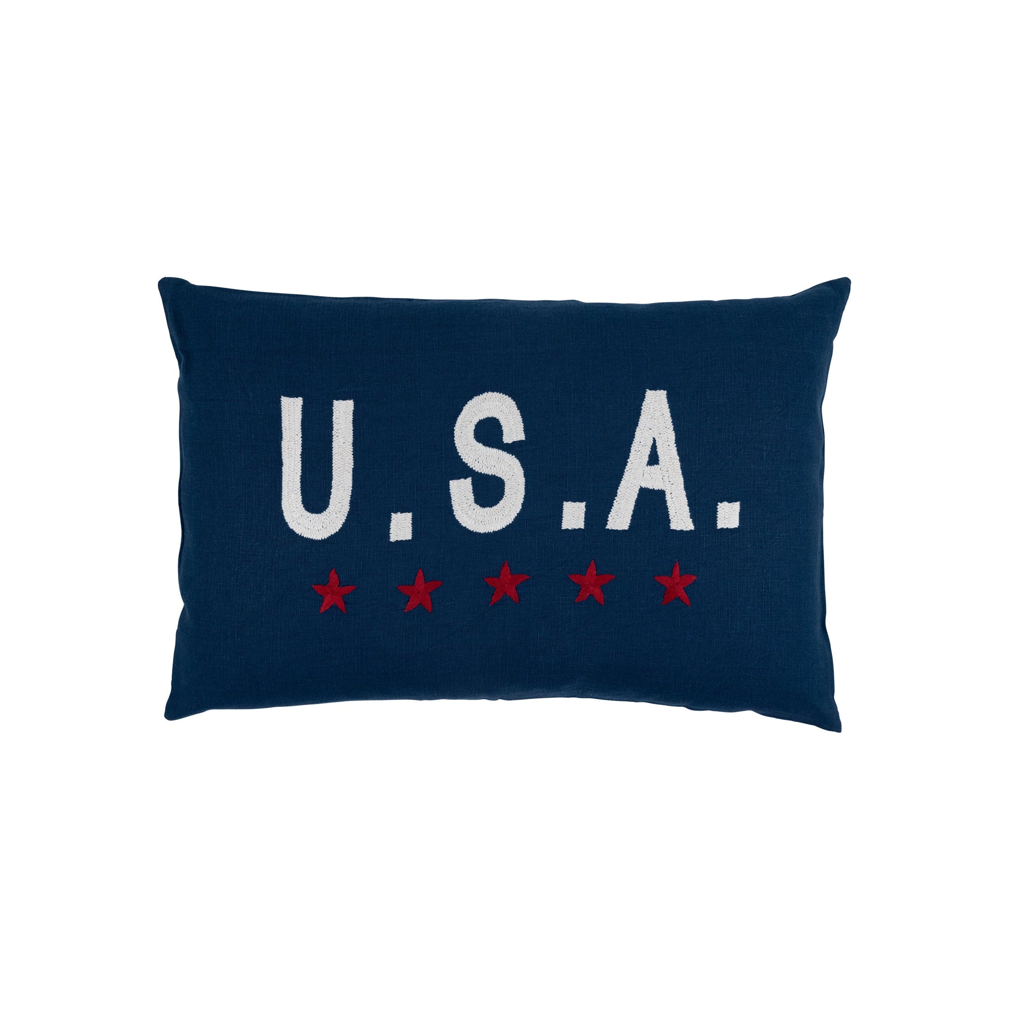 USA Navy Linen Throw Pillow