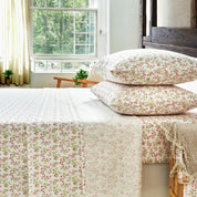 Delicate Rose Floral Cotton Sheet Set