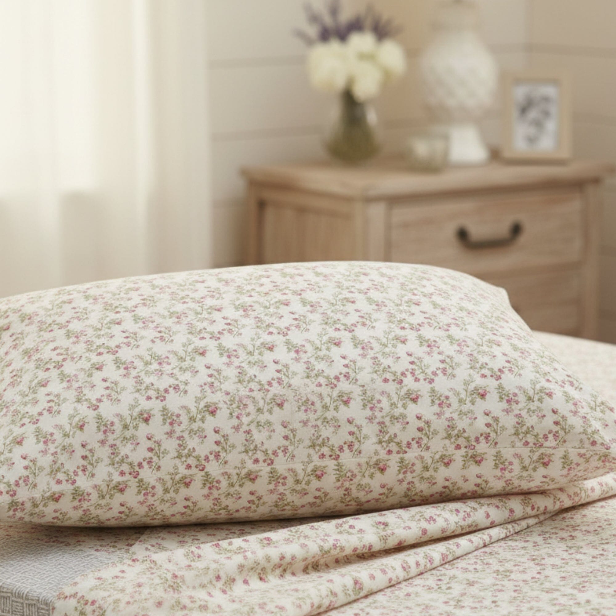 Delicate Rose Floral Cotton Sheet Set