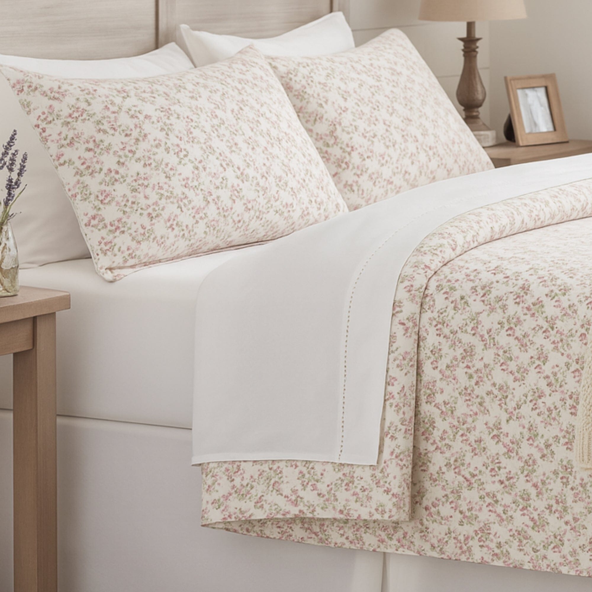 Delicate Rose Floral Cotton Sheet Set