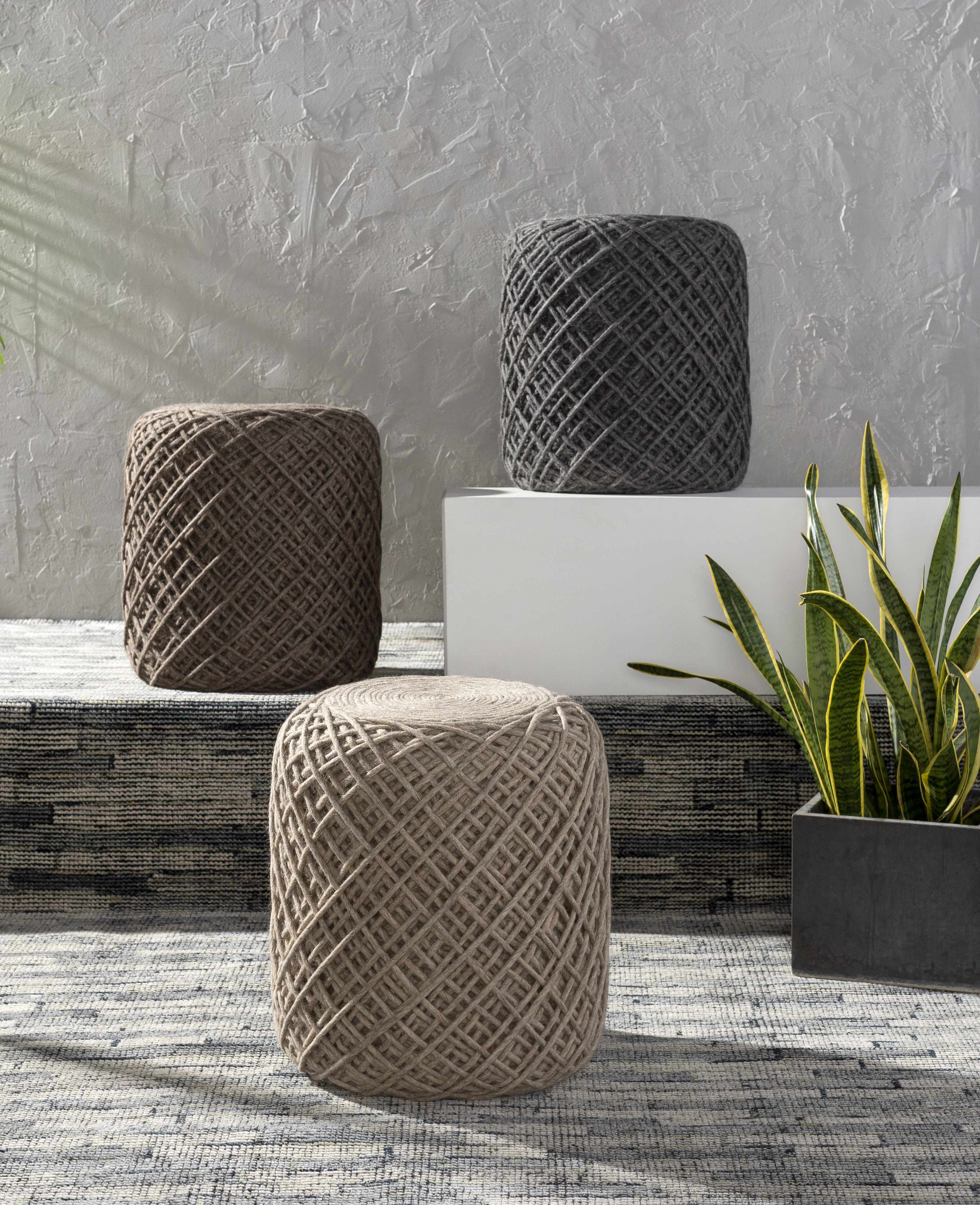 Bellingen Handwoven Textured Pouf