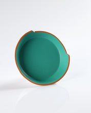 Aqua & White Leather Bowl - Top View