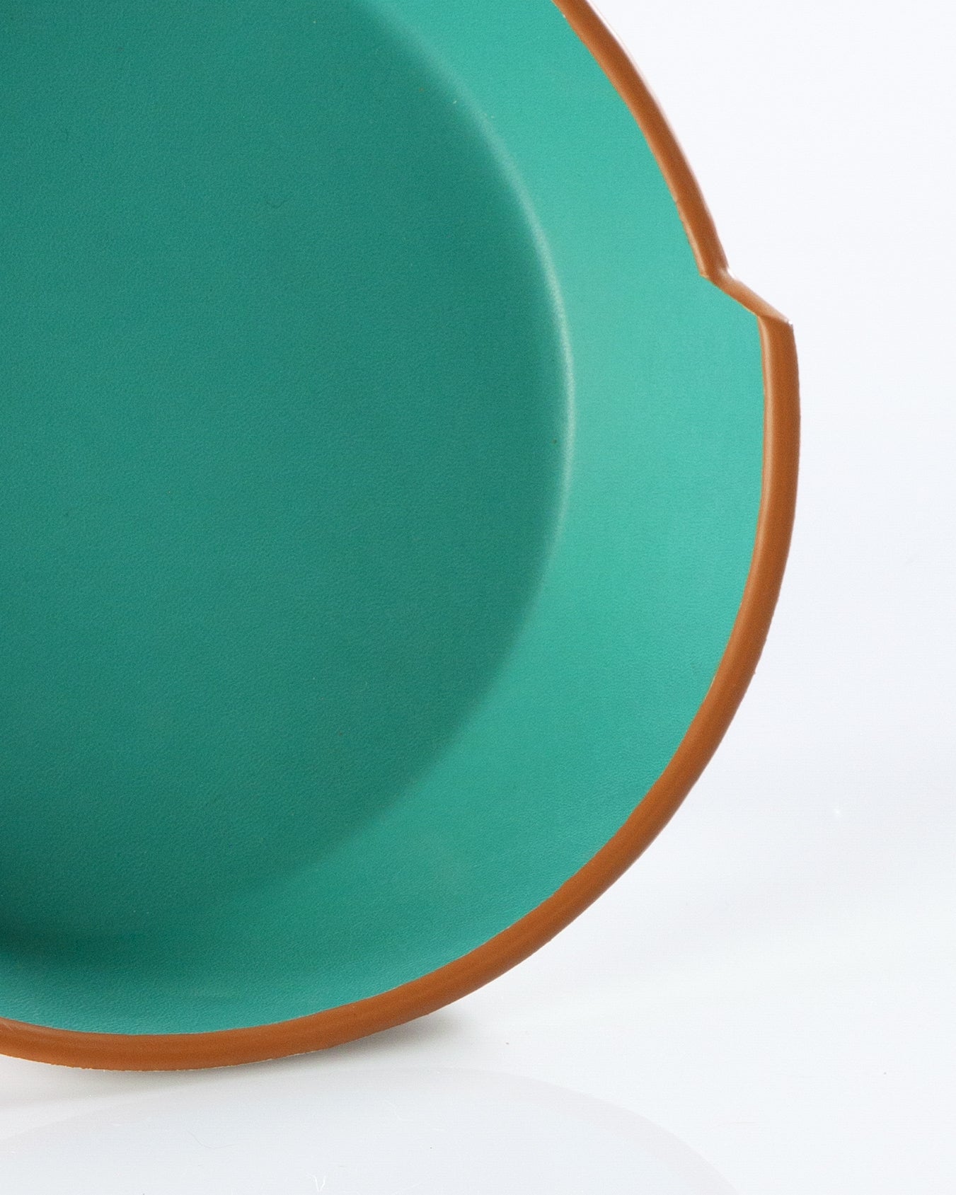 Aqua & White Leather Bowl Close View
