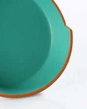 Aqua & White Leather Bowl Close View