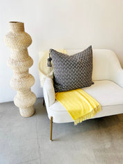 Yellow Ombre Merino Wool Throw on Chair