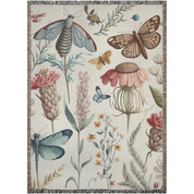 Wildflowers, Moth, Dragonfly & Butterflies Woven Blanket