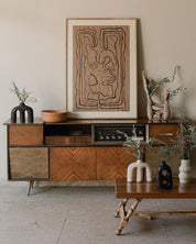 Anatomy Vase in a modern boho fusion living room