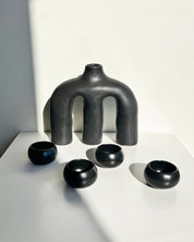 Anatomy Vase with mini black bowls