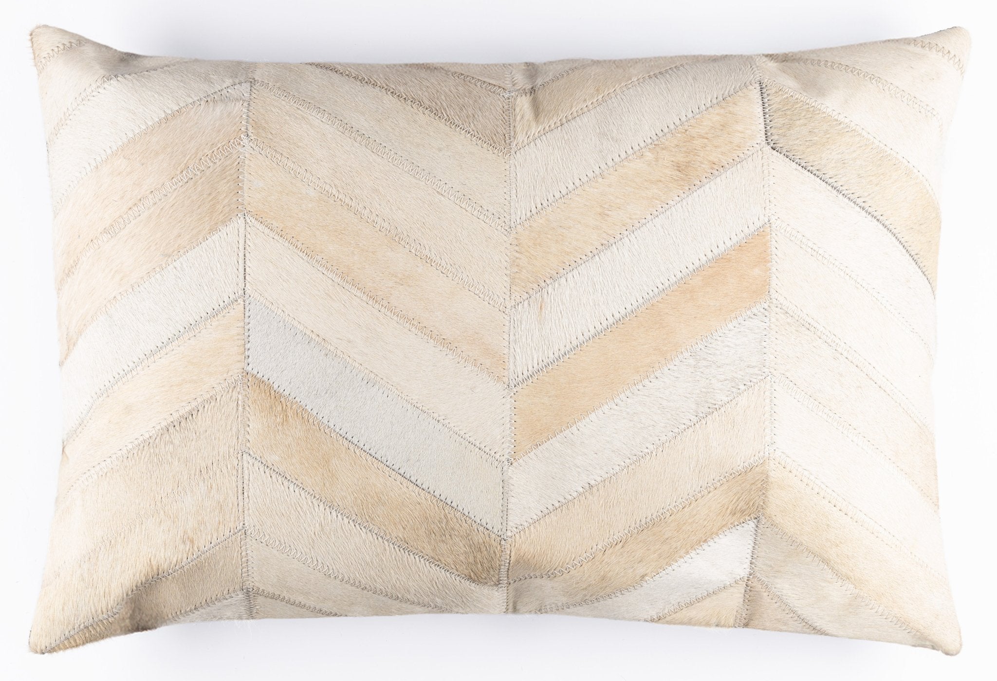 Patchwork Cowhide Leather Throw Pillow