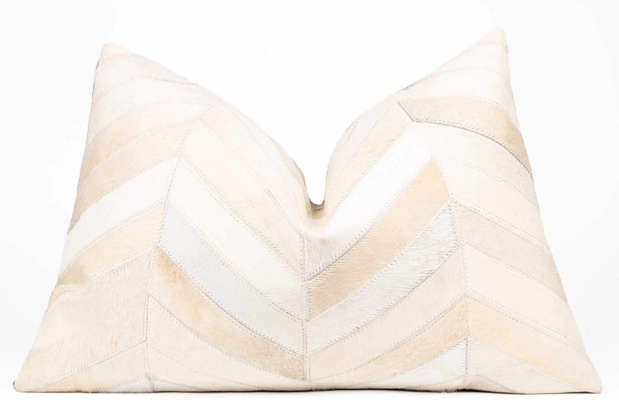 Patchwork Cowhide Leather Throw Pillow