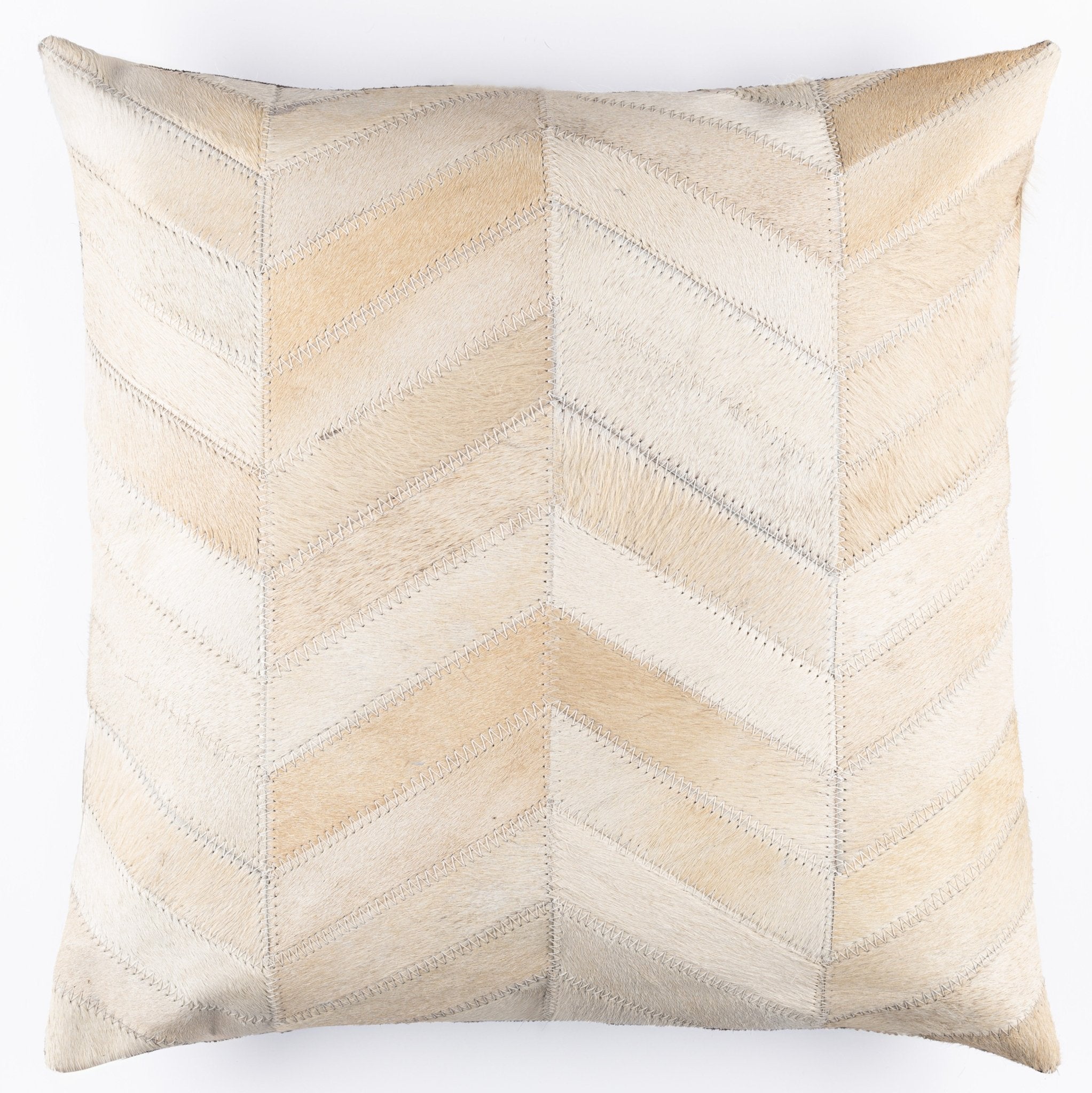 Patchwork Cowhide Leather Throw Pillow