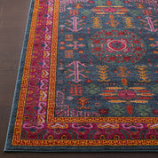 Cleveland Colorful Traditional Area Rug - Teal, Aqua, Navy