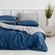 Two-Tone Bamboo Duvet Cover + 2 Shams Set