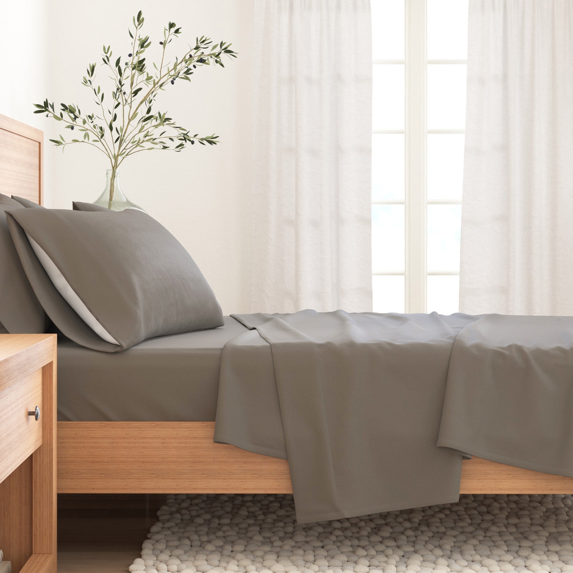 Cotton Solid Flannel Sheet - Nordic Collection