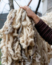 Fatima Bobble Wool Area Rug in White 2.5ft by 4ft