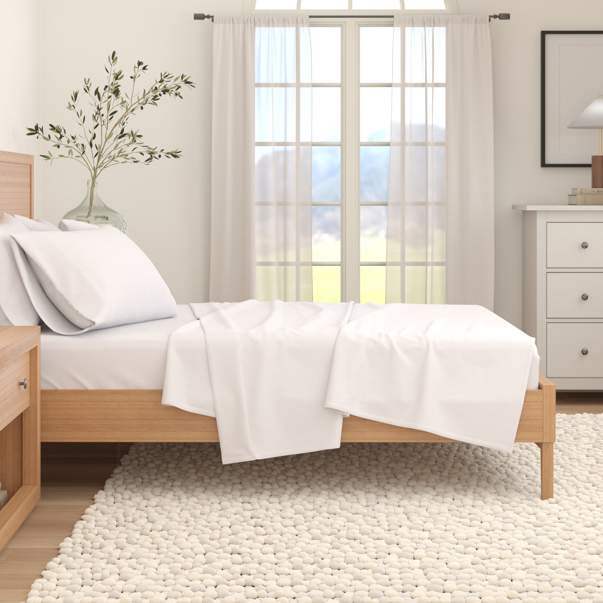 Cotton Solid Flannel Sheet - Nordic Collection