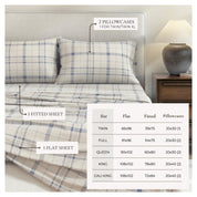 Turkish Cotton Flannel Sheet Set - Plaid & Stripe Collection