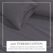 4 Piece Heathered Solid Cotton Blend Flannel Sheet Set - Anders Collection