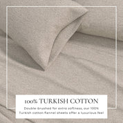 4 Piece Heathered Solid Cotton Blend Flannel Sheet Set - Anders Collection