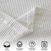 100% Cotton Waffle Weave Blanket - Mikala Collection