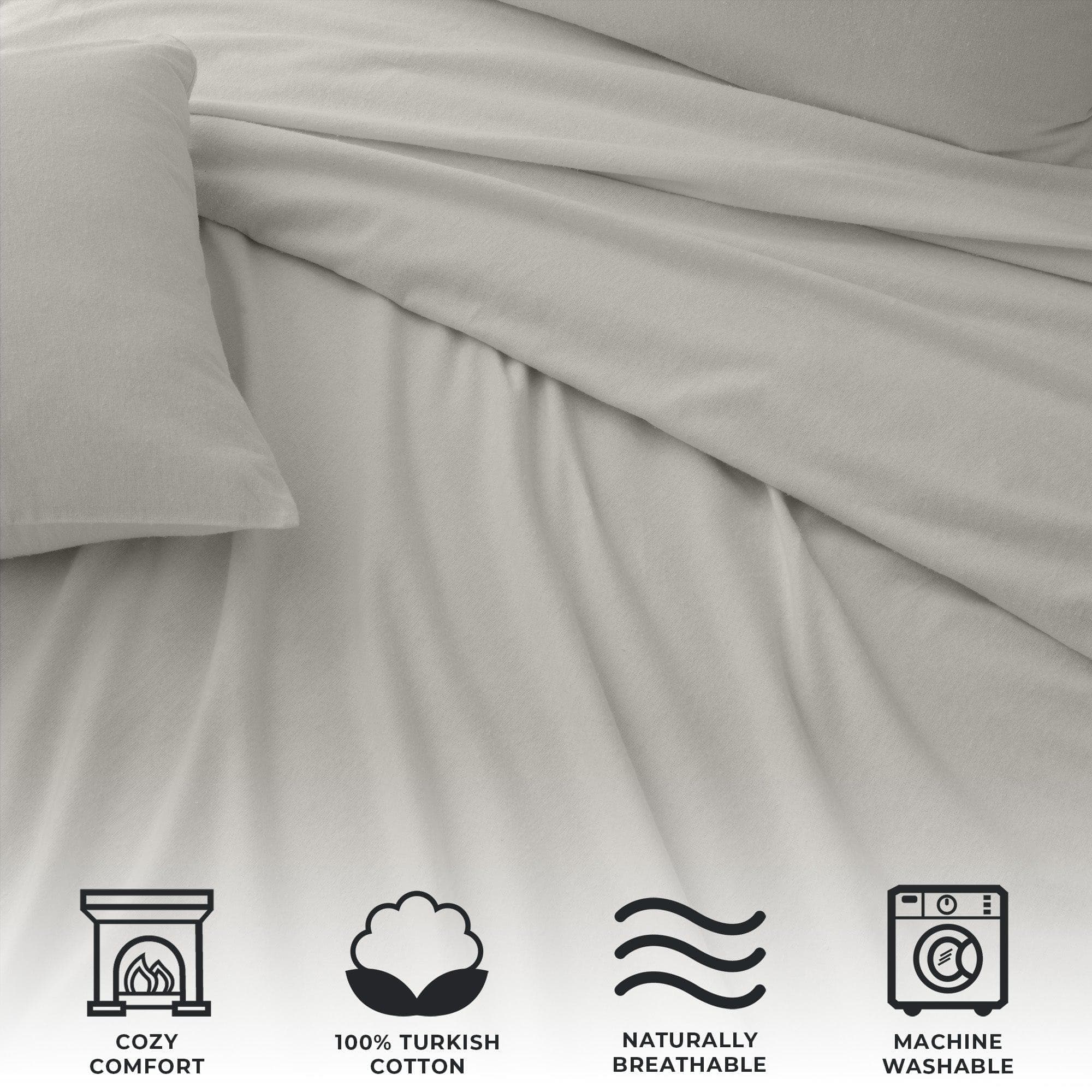 Cotton Solid Flannel Sheet - Nordic Collection