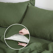 100% Linen Bedding Set (1 Duvet Cover 1 Flat Sheet 2 Pillowcases)