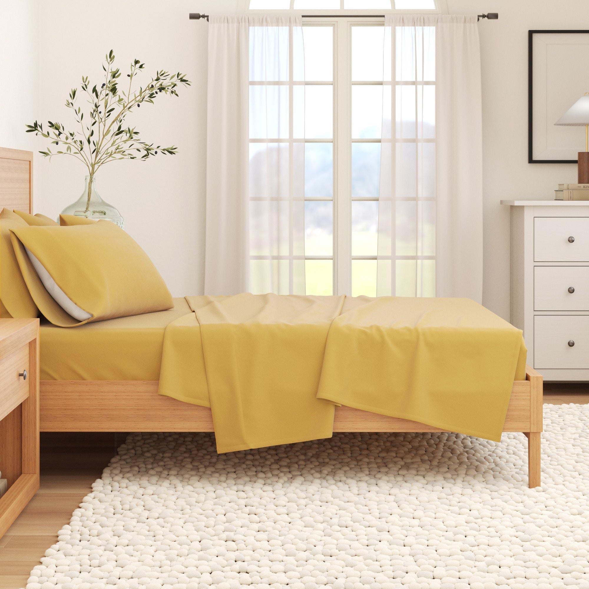 Cotton Solid Flannel Sheet - Nordic Collection