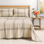 Turkish Cotton Flannel Sheet Set - Plaid & Stripe Collection