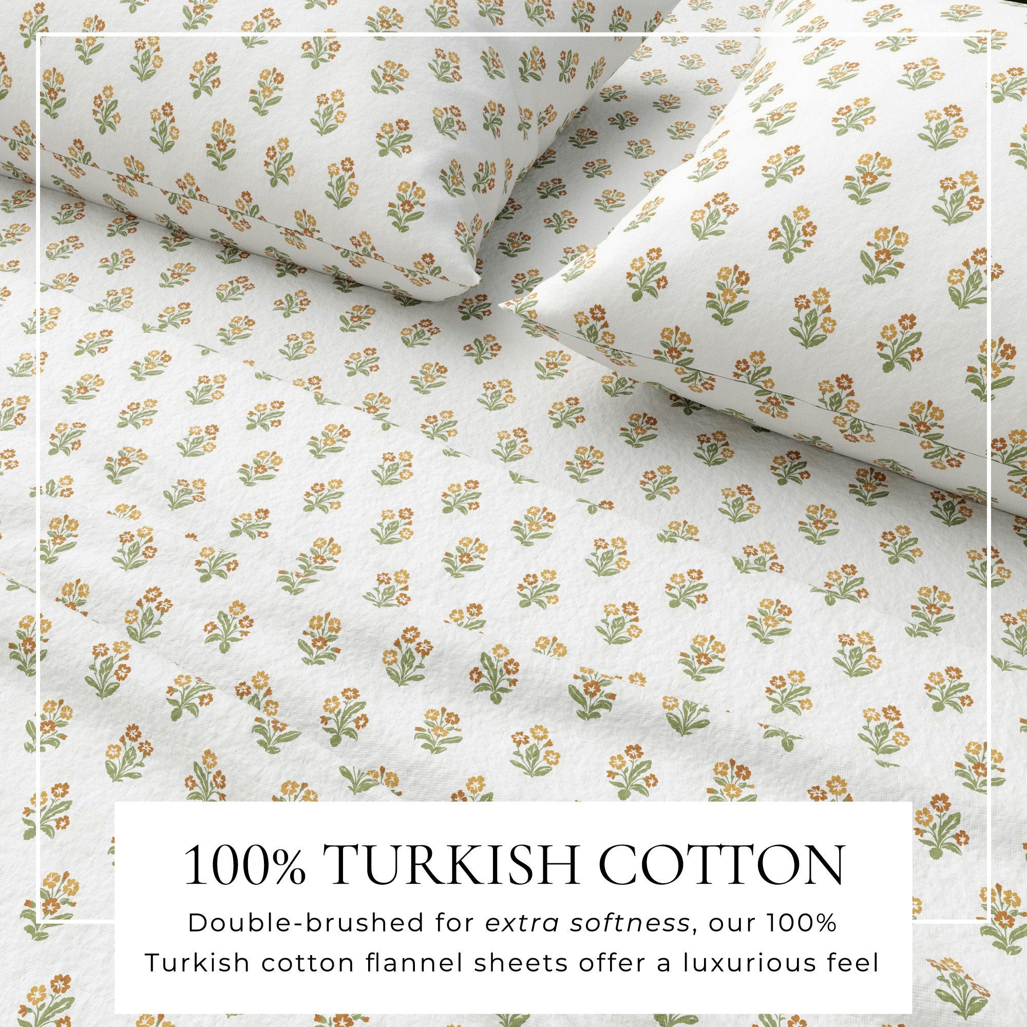 Turkish Cotton Flannel Sheet Set - Winter Floral Collection