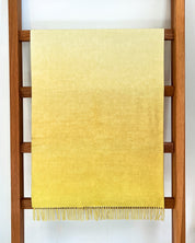 Yellow Ombre Merino Throw on Blanket Ladder
