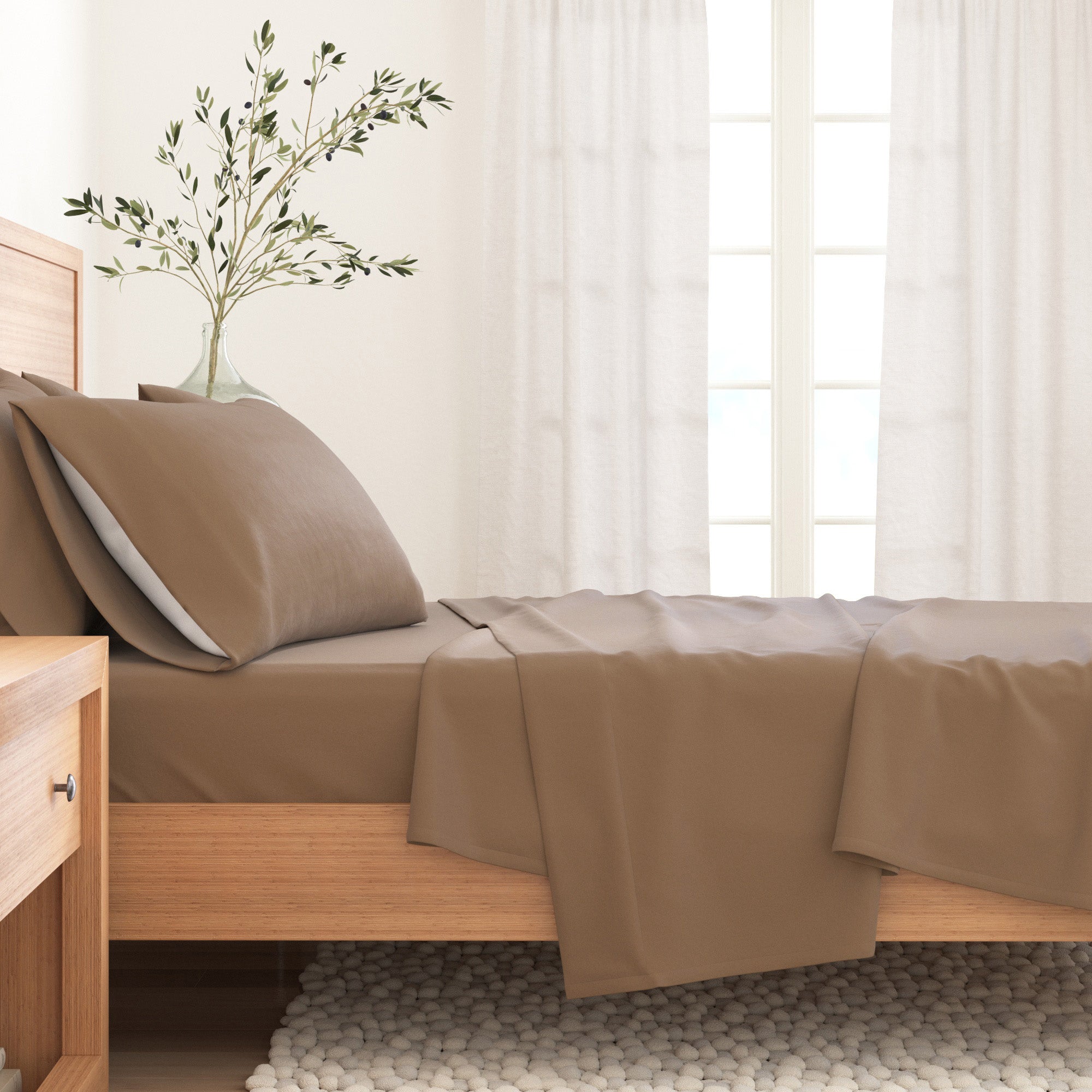 Cotton Solid Flannel Sheet - Nordic Collection