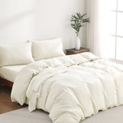 100% Linen Bedding Set (1 Duvet Cover 1 Fitted Sheet 2 Pillowcases)