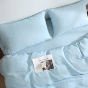 100% Linen Bedding Set (1 Duvet Cover 1 Flat Sheet 2 Pillowcases)