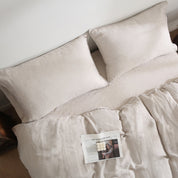 100% Linen Bedding Set (1 Duvet Cover 1 Flat Sheet 2 Pillowcases)