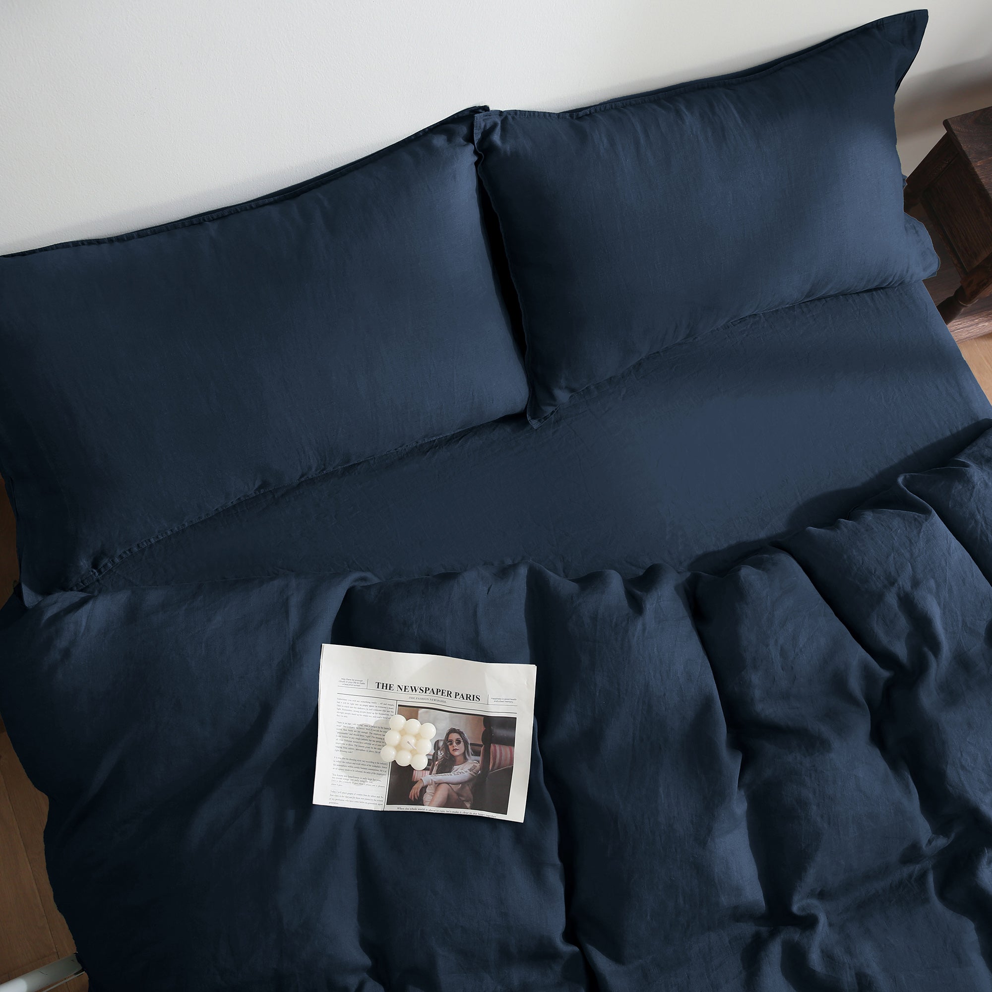 100% Linen Bedding Set (1 Duvet Cover 1 Flat Sheet 2 Pillowcases)