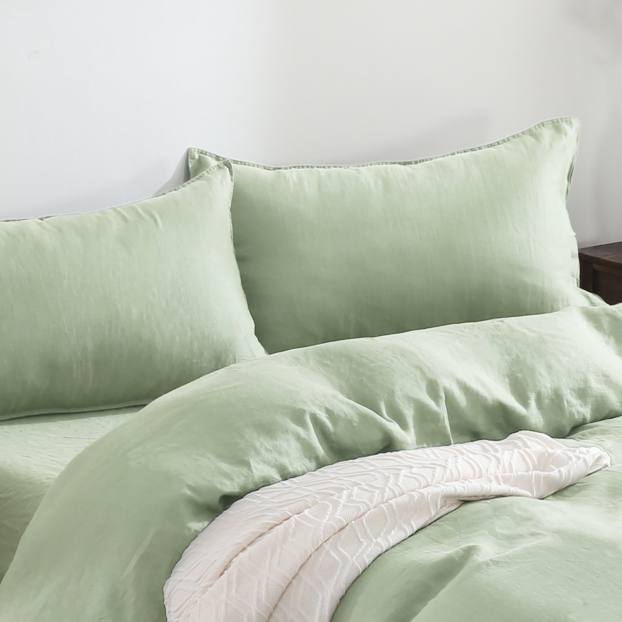 100% Linen Bedding Set (1 Duvet Cover 1 Flat Sheet 2 Pillowcases)